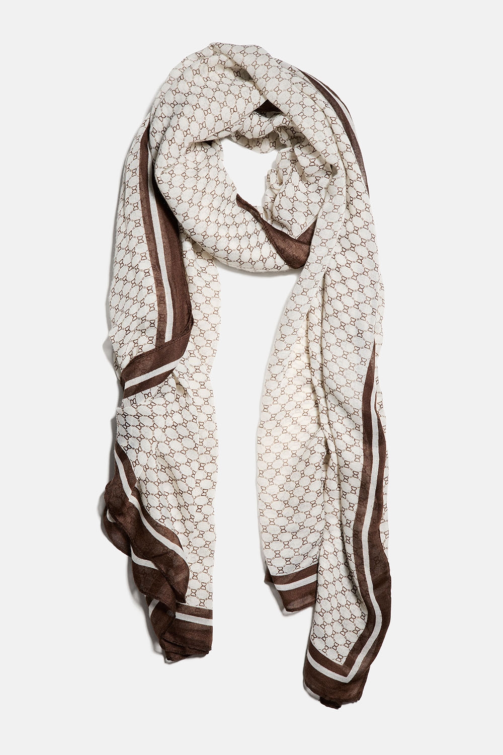 Valkoinen ja ruskea huivi DD-kuviolla ryhmässä Asusteet / Huivit @ Glitter (171001518400)