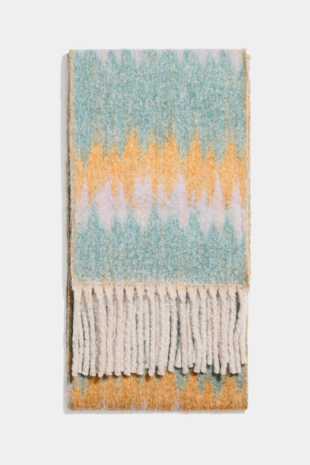 Turkoosin ja oranssin värinen huivi, jossa siksak-kuvio ryhmässä Asusteet / Neuleet / Kaulahuivit @ Glitter (171001524800)