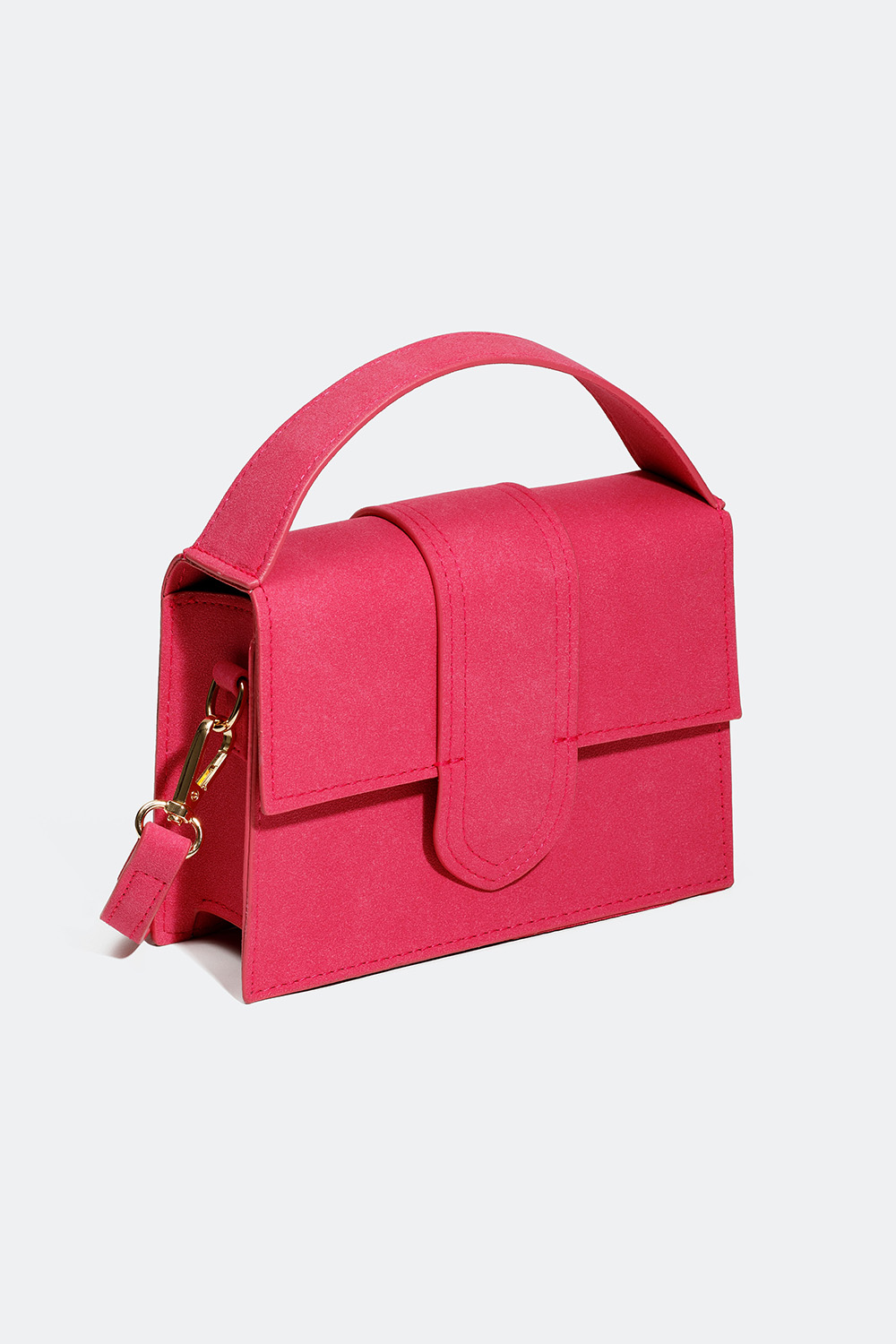 Vaaleanpunainen käsilaukku mokkajäljitelmää ja jossa olkahihna ryhmässä Laukut / Olkalaukut @ Glitter (172000765500)