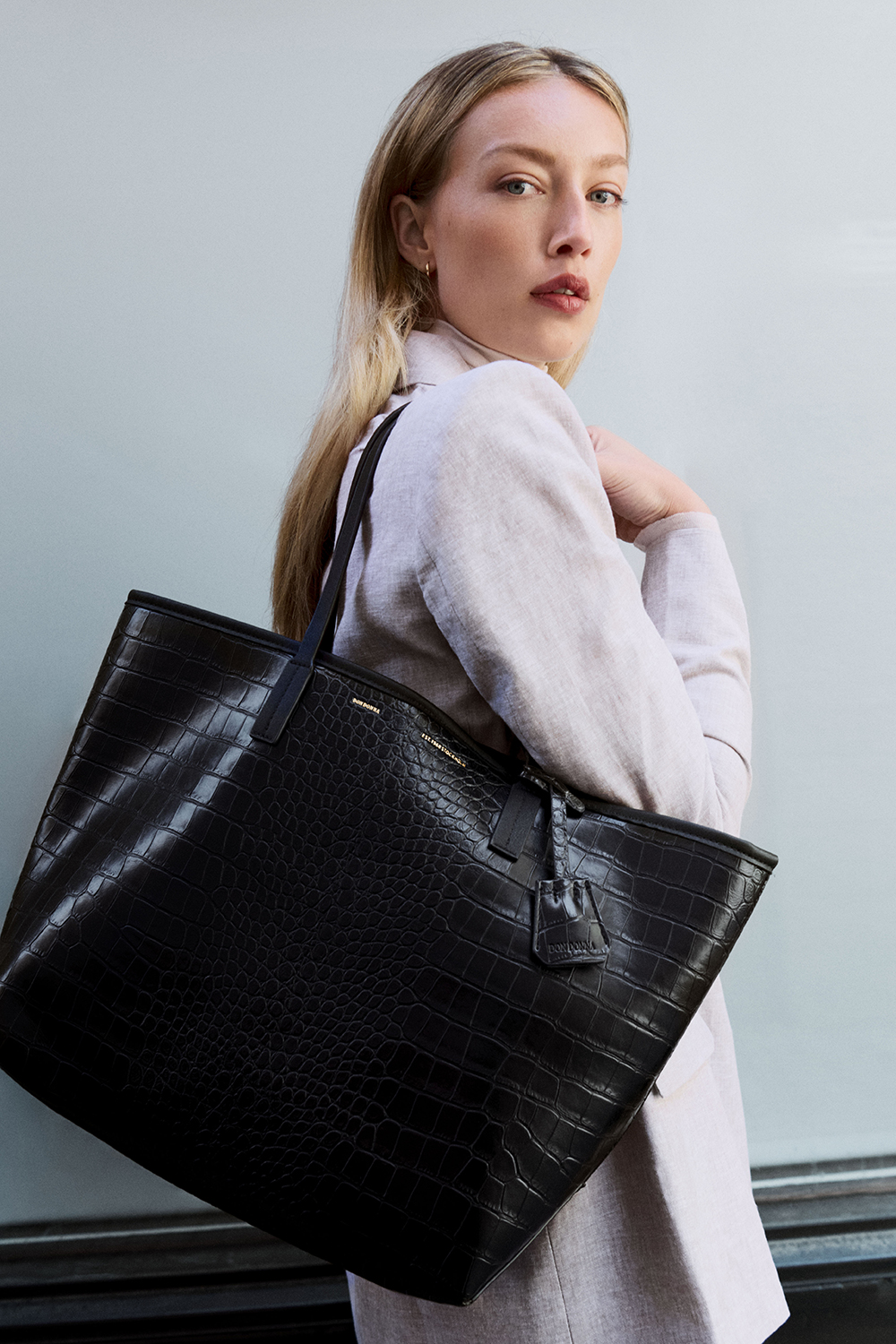 Musta krokotiilikuvioinen kassi ryhmässä Don Donna - laukut @ Glitter (172000909400)