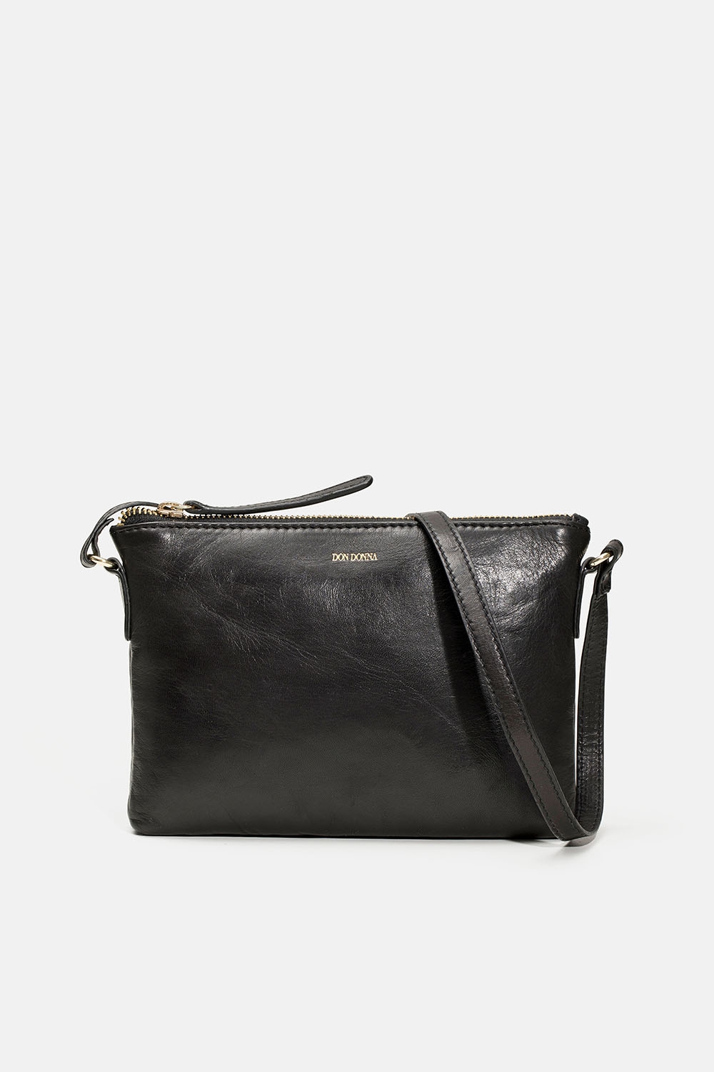 Musta crossbody-laukku nahkaa ryhmässä Don Donna - laukut @ Glitter (172001469000)