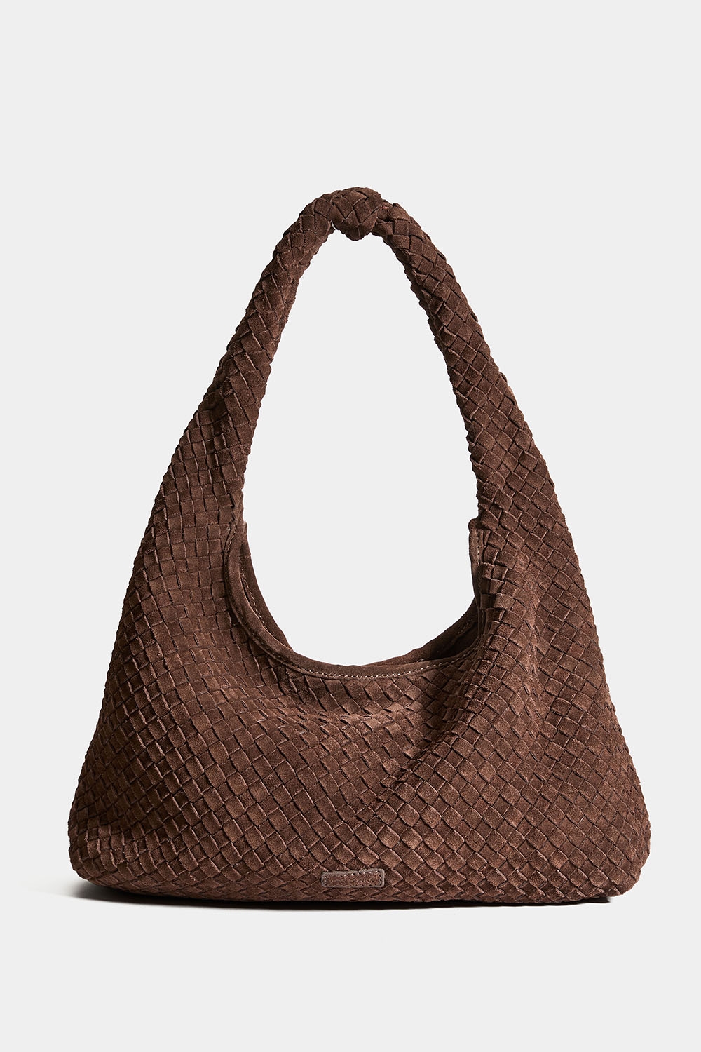 Ruskea mokkalaukku, jossa punottu pinta ryhmässä Don Donna - laukut @ Glitter (172001818200)