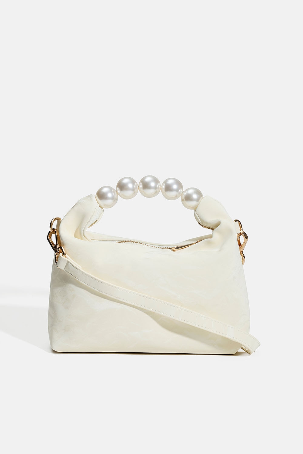 Pieni valkoinen laukku helmiäiskahvalla ryhmässä Store week / @ Glitter (172001863100)