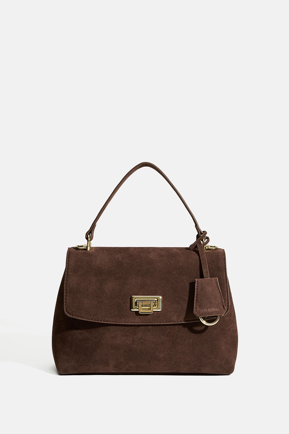 Laukku, jossa on yläkahva, ruskeaa mokkanahkajäljitelmää ryhmässä Don Donna - laukut @ Glitter (172001918000)
