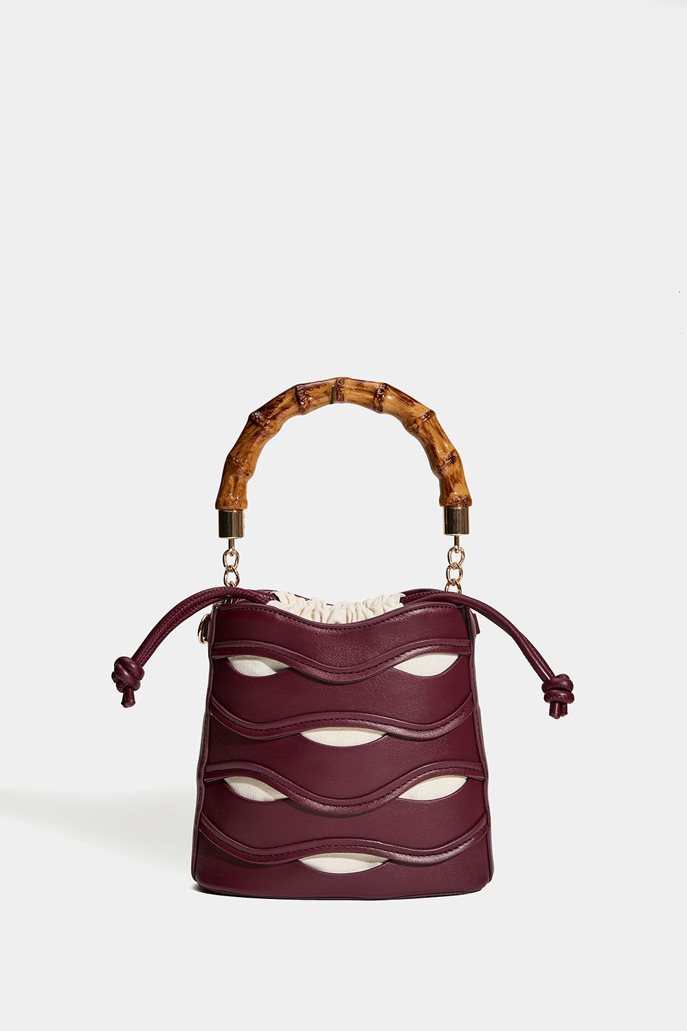 Musta bucket-laukku, jossa bambukahva ryhmässä Laukut @ Glitter (172001936300)