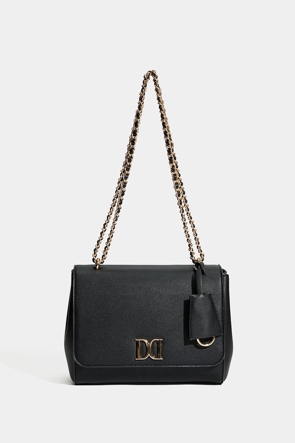 Musta laukku, jossa on kullanvärinen olkahihna ryhmässä Laukut / Olkalaukut @ Glitter (172001989000)