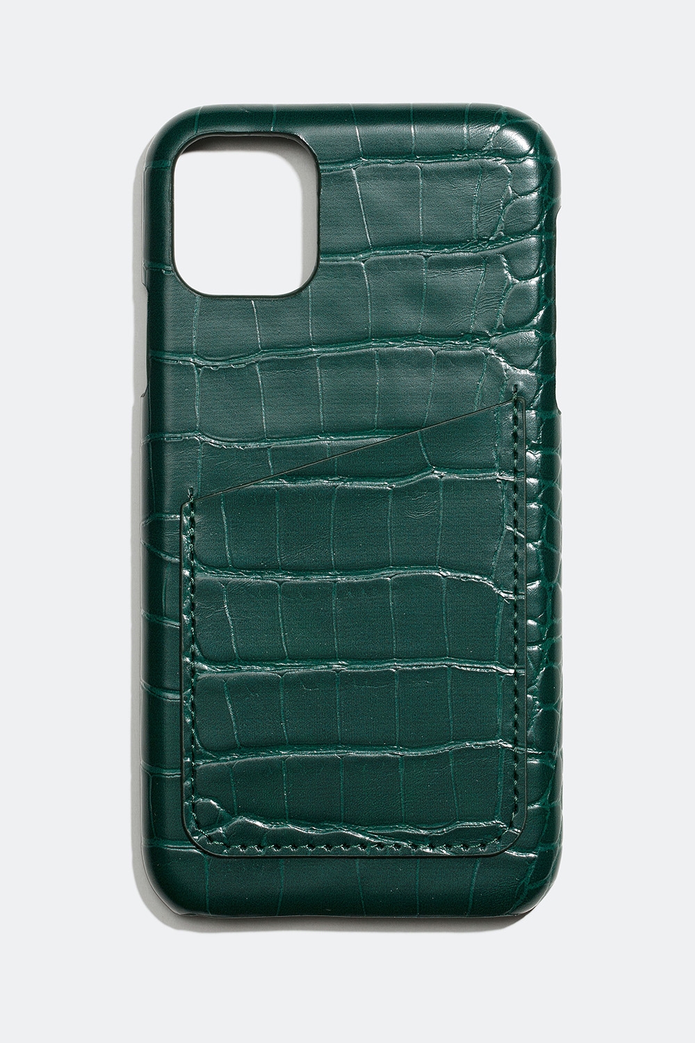 Vihreä kännykkäkotelo, jossa korttipaikat, krokotiilikuviolla, iPhone 11/RX ryhmässä Asusteet / Matkapuhelintarvikkeet / Matkapuhelinkotelot / iPhone 11 / XR @ Glitter (174000327911)