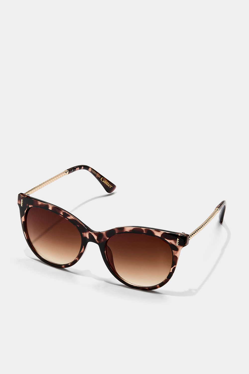 Kilpikonnakuvioiset aurinkolasit, joissa kierretyt metallikehykset ryhmässä Asusteet / Aurinkolasit @ Glitter (176000570700)