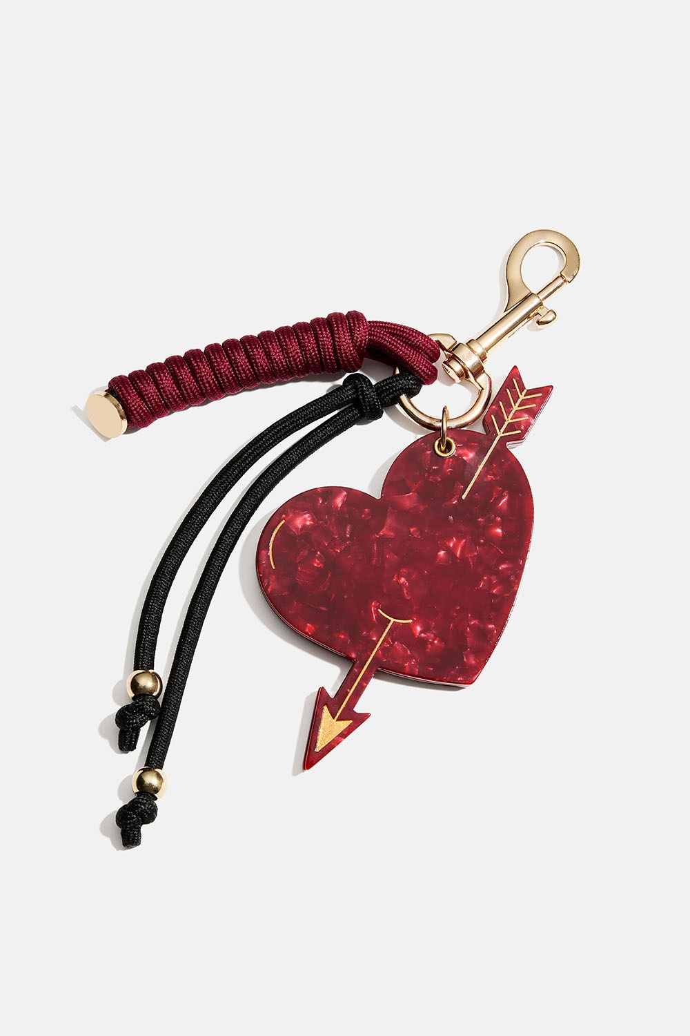 Laukkukoriste, jossa pieni peili, sydän ja naru. ryhmässä Laukut / Bag charms @ Glitter (177000726300)