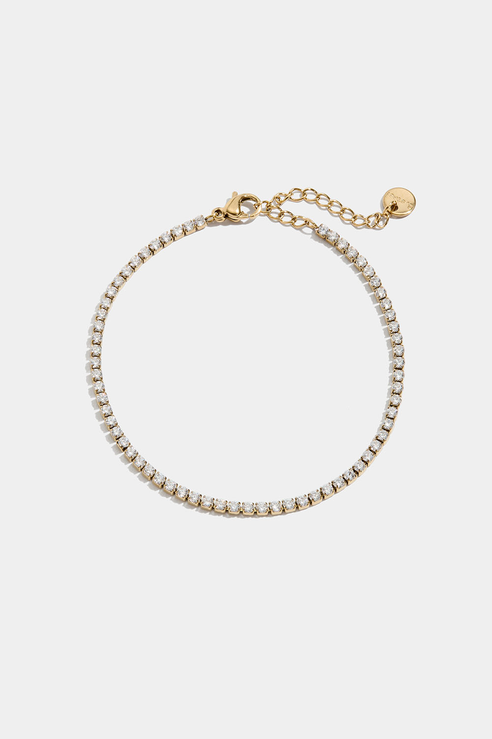 Teräksinen tennisrannekoru, jossa 18k kultaus ja Cubic zirkonia -kivi ryhmässä Korut / Rannekorut / Strassirannekorut @ Glitter (251001512002)