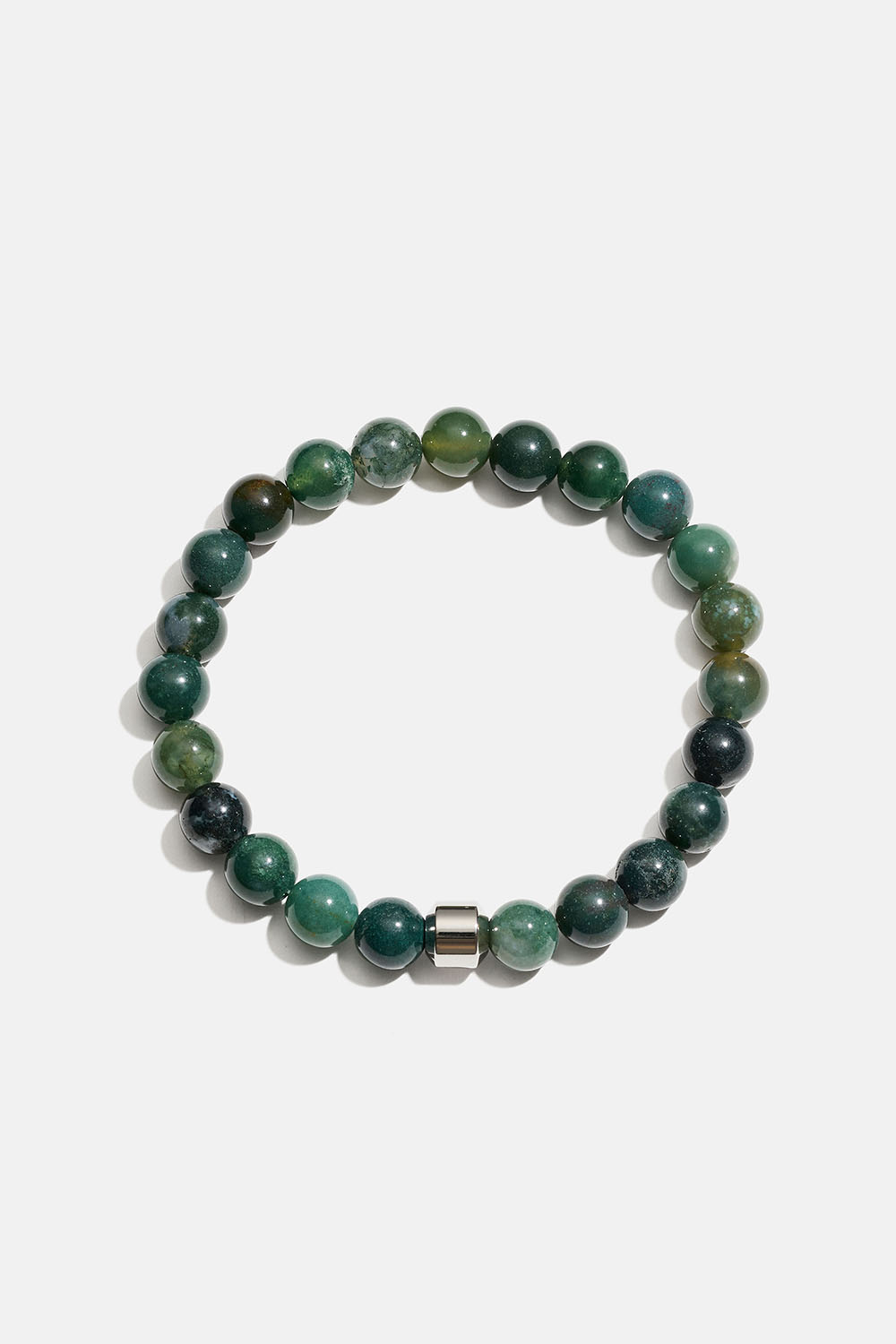 Vihreistä jaspis-kivistä ja teräshelmestä valmistettu rannekoru ryhmässä Korut / Rannekorut / Rannekorut - unisex @ Glitter (2510021675)