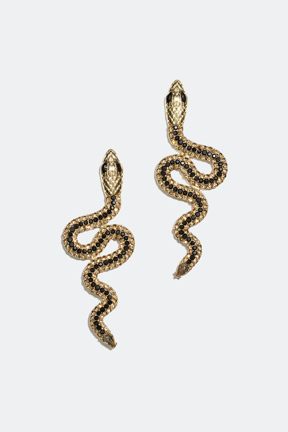 Kullanväriset korvakorut, joissa käärmeitä ja lasikiviä ryhmässä Kaikki korut / Korvakorut @ Glitter (25300023)