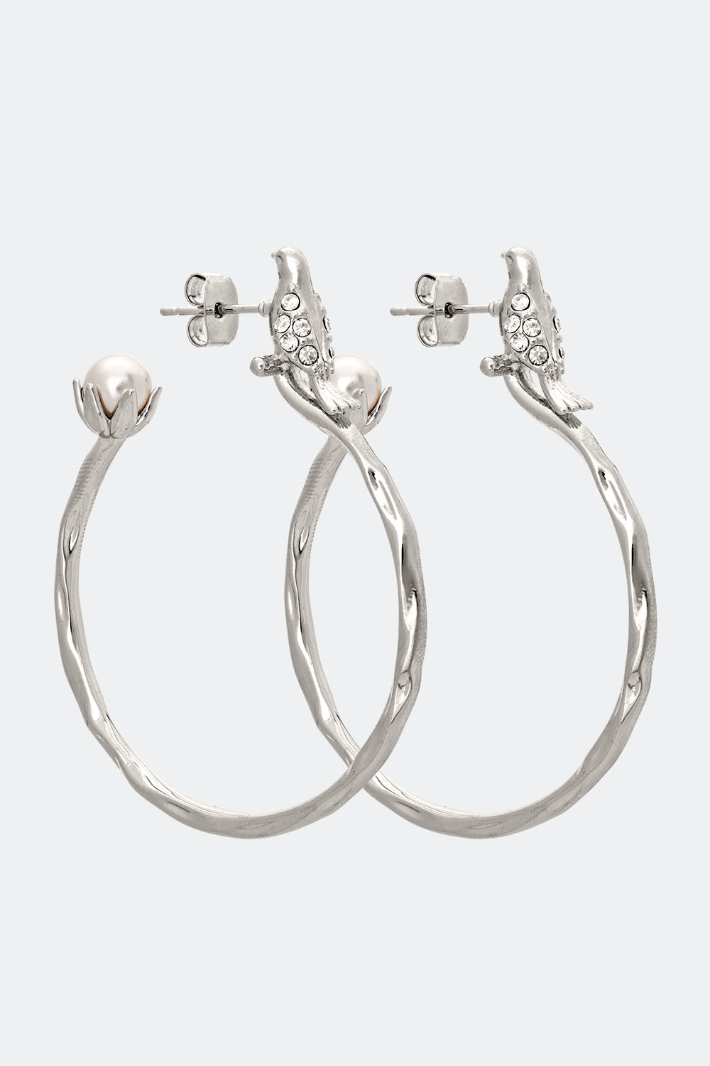 Eden hoops earrings - Ivory (Silver) ryhmässä Lily and Rose - Korvakorut @ Glitter (253000241001)
