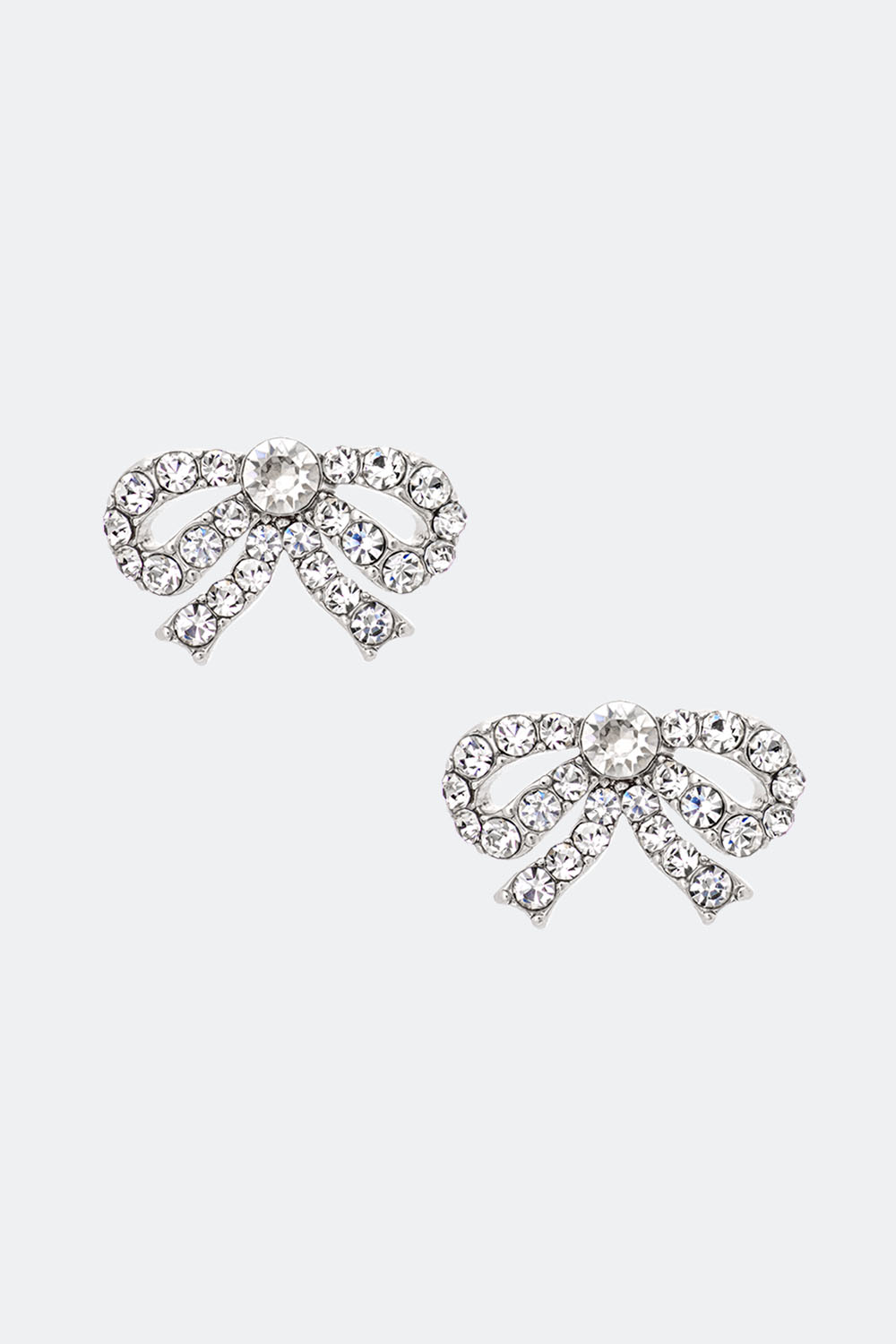 Petite Antoinette bow earrings - Crystal (Silver) ryhmässä Lily and Rose - Korvakorut @ Glitter (253000390201)