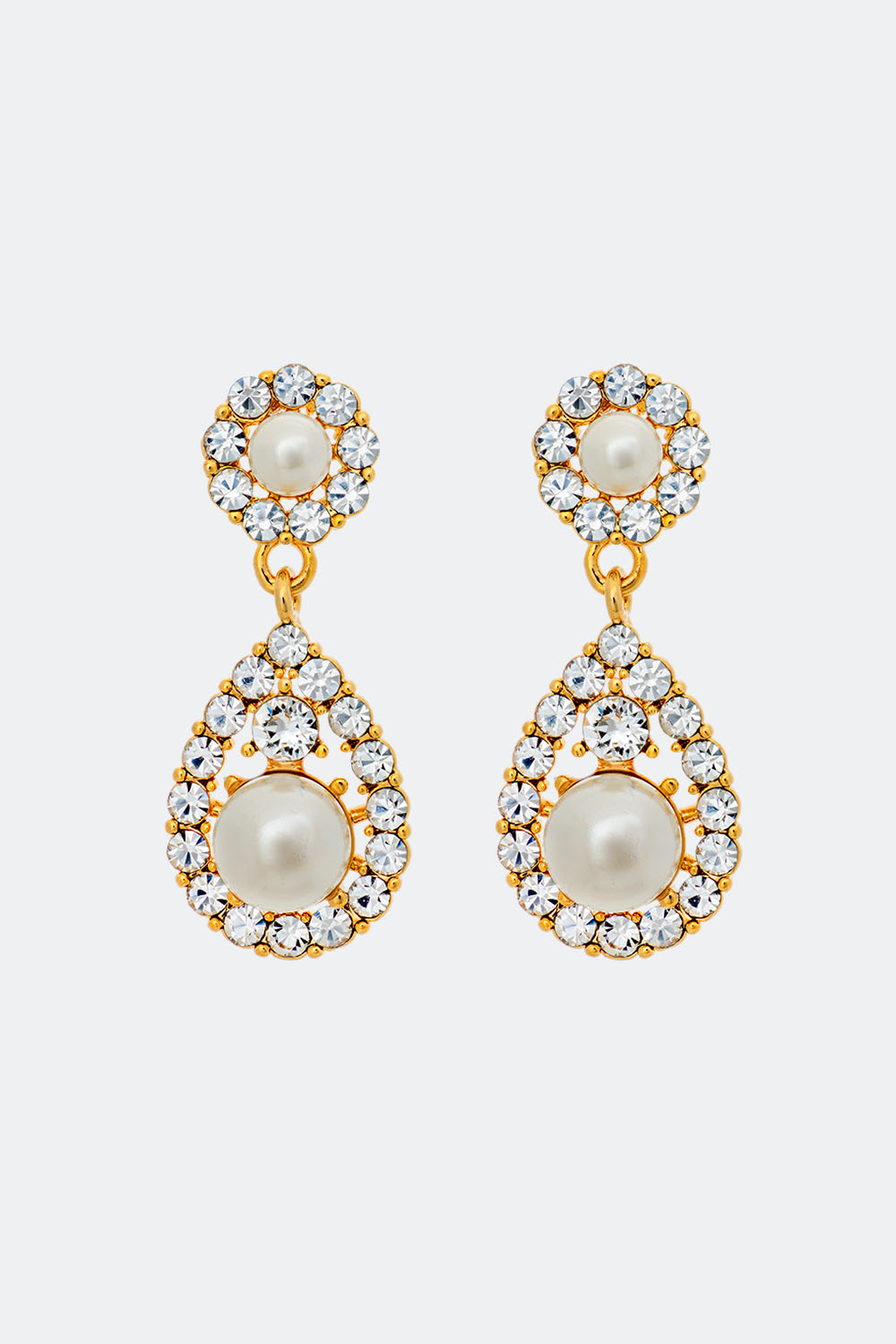 Petite Sofia pearl earring - Crystal (Gold) ryhmässä Lily and Rose - Korvakorut @ Glitter (253000492002)