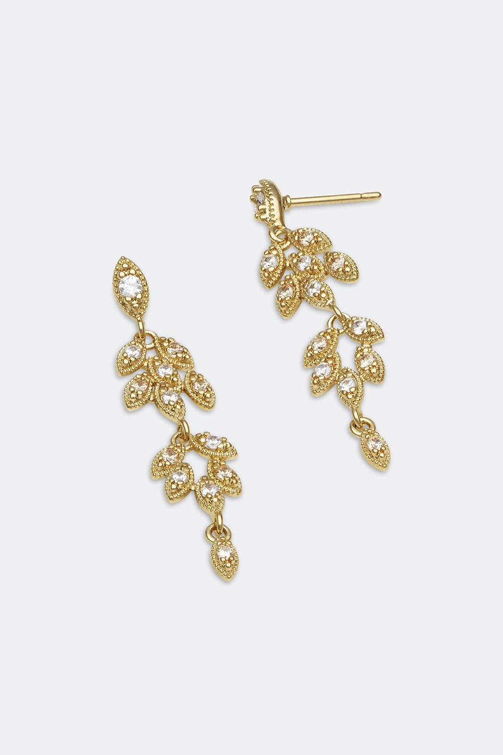 Vintage leaf earrings - Light champagne ryhmässä Lily and Rose - Korvakorut @ Glitter (253001130202)