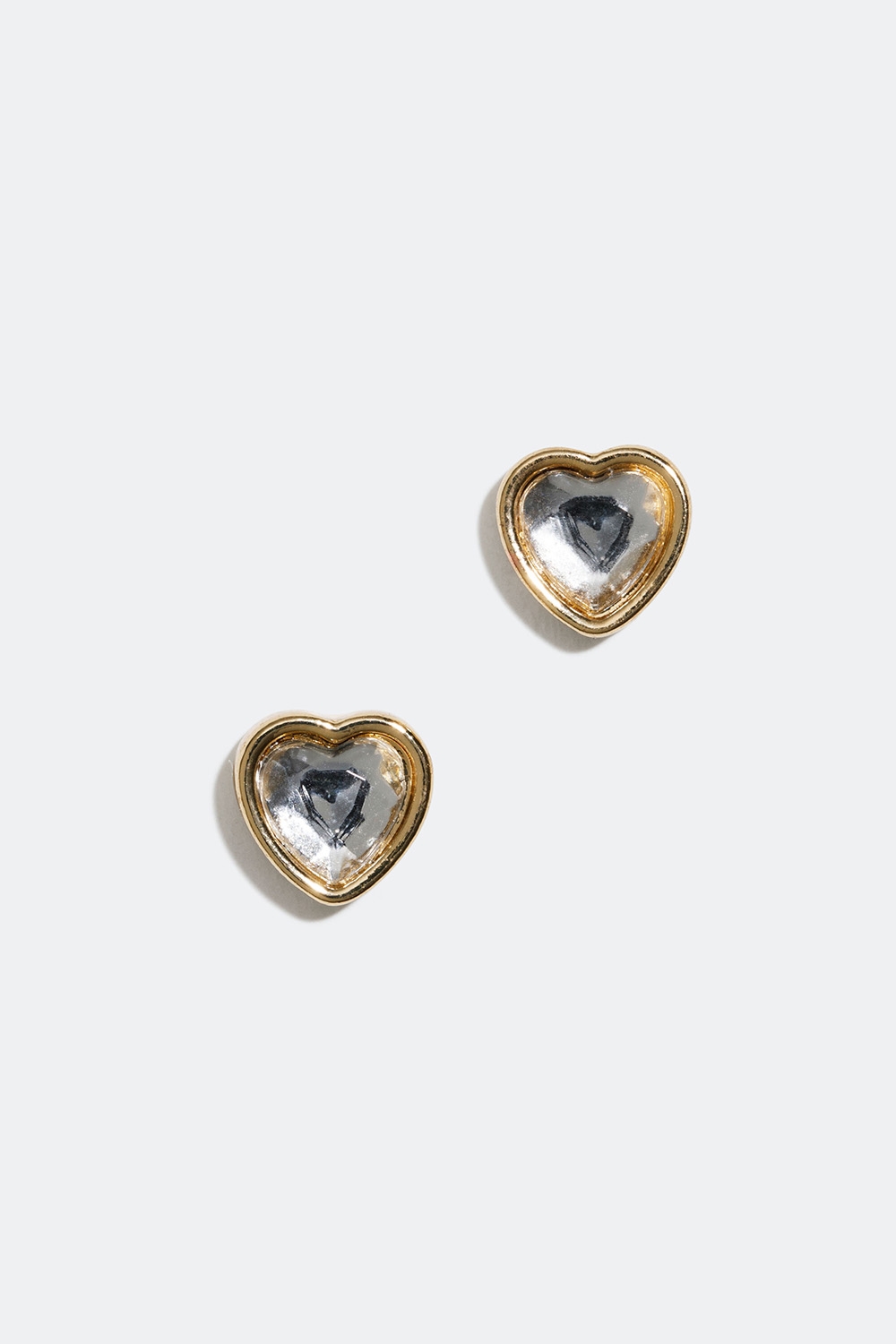 Kullanväriset nappikorvakorut, joissa sydän ja lasikiviä ryhmässä Korut / Korvakorut / Nappikorvakorut @ Glitter (253004460202)