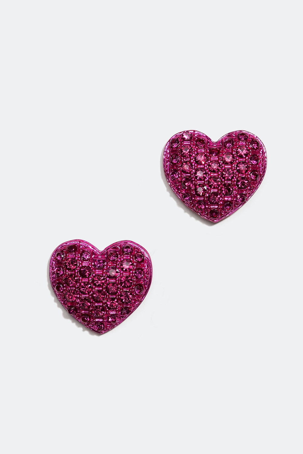 Vaaleanpunaiset, sydämen muotoiset nappikorvakorut lasikivillä ryhmässä Korut / Korvakorut / Strassikorvakorut @ Glitter (253005305500)
