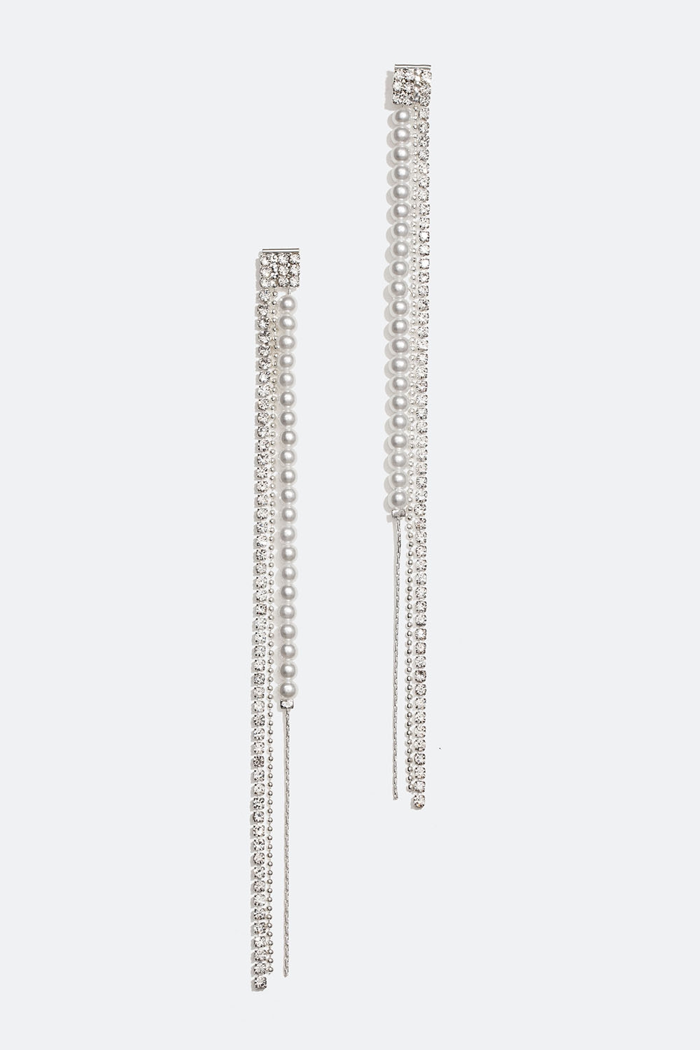 Pitkät korvakorut, joissa on helmiä ja lasikiviä ryhmässä Korut / Korvakorut @ Glitter (253005900201)