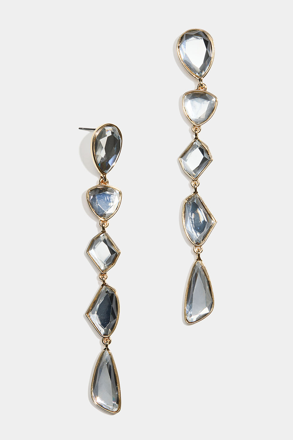 Pitkät korvakorut, joissa eri muotoisia kiviä ryhmässä Korut / Korvakorut / Strassikorvakorut @ Glitter (253010330202)