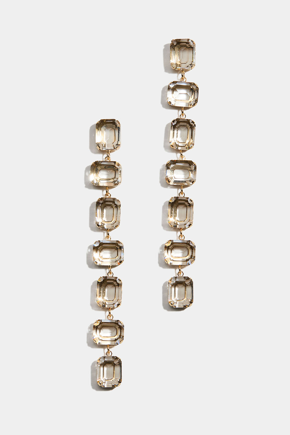 Korvakorut, joissa on suorakulmion muotoisia valkoisia kiviä ryhmässä Korut / Korvakorut / Strassikorvakorut @ Glitter (253010340202)