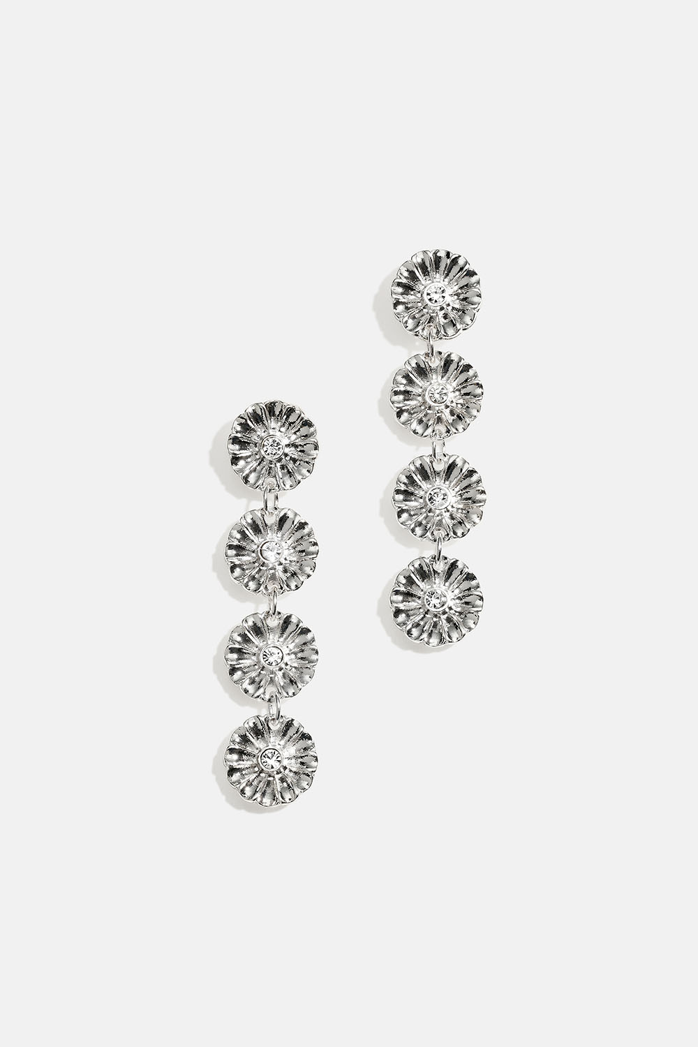 Pitkät korvakorut, joissa kukkia ja lasikiviä ryhmässä Korut / Korvakorut @ Glitter (253010701001)