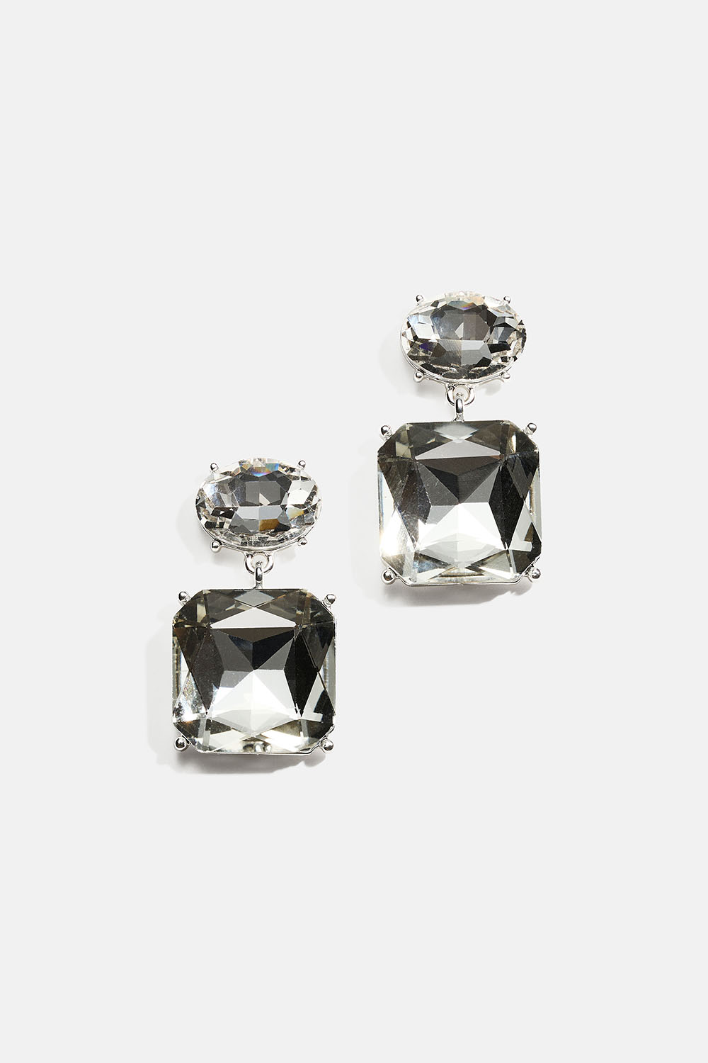 Korvakorut, joissa on soikeita ja neliönmuotoisia lasikiviä ryhmässä Korut / Korvakorut @ Glitter (253010880200)