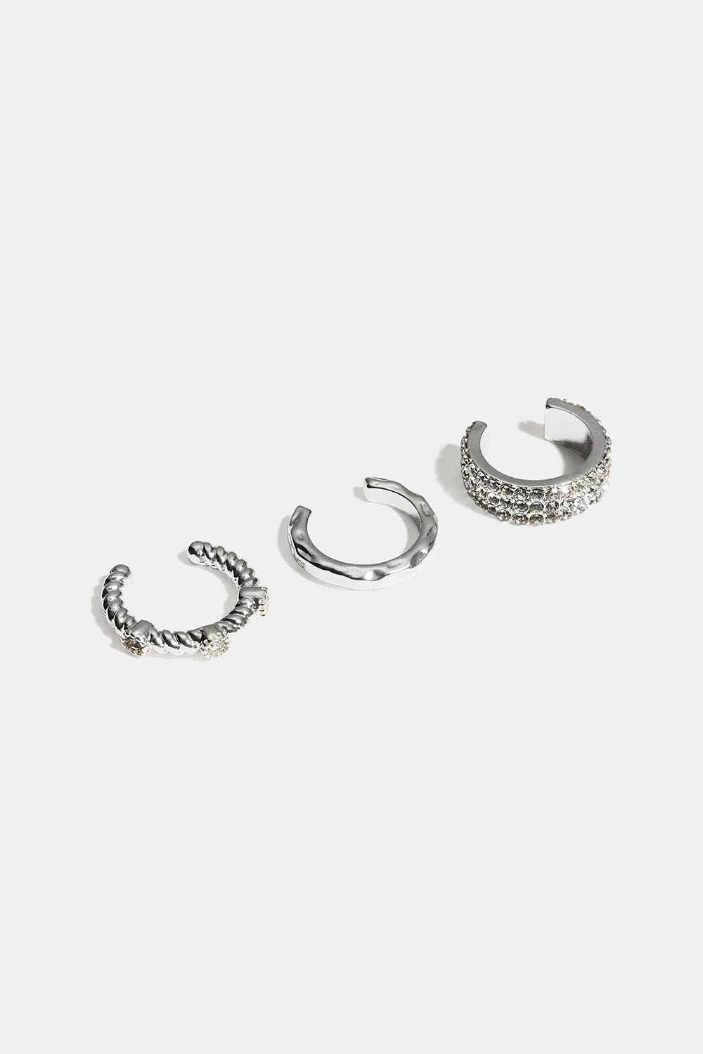 Kuvioidut ear cuff -korvakorut lasikivillä, 3 kpl ryhmässä Korut / Korvakorut / Earcuffit @ Glitter (253011791001)