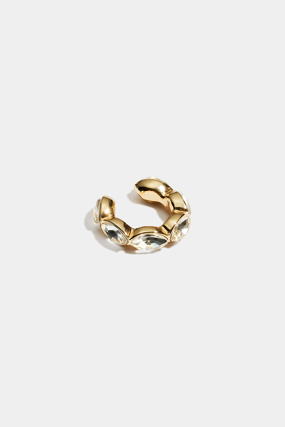 Kullanvärinen earcuff, jossa soikeita lasikiviä ryhmässä Korut / Korvakorut / Earcuffit @ Glitter (253011852002)