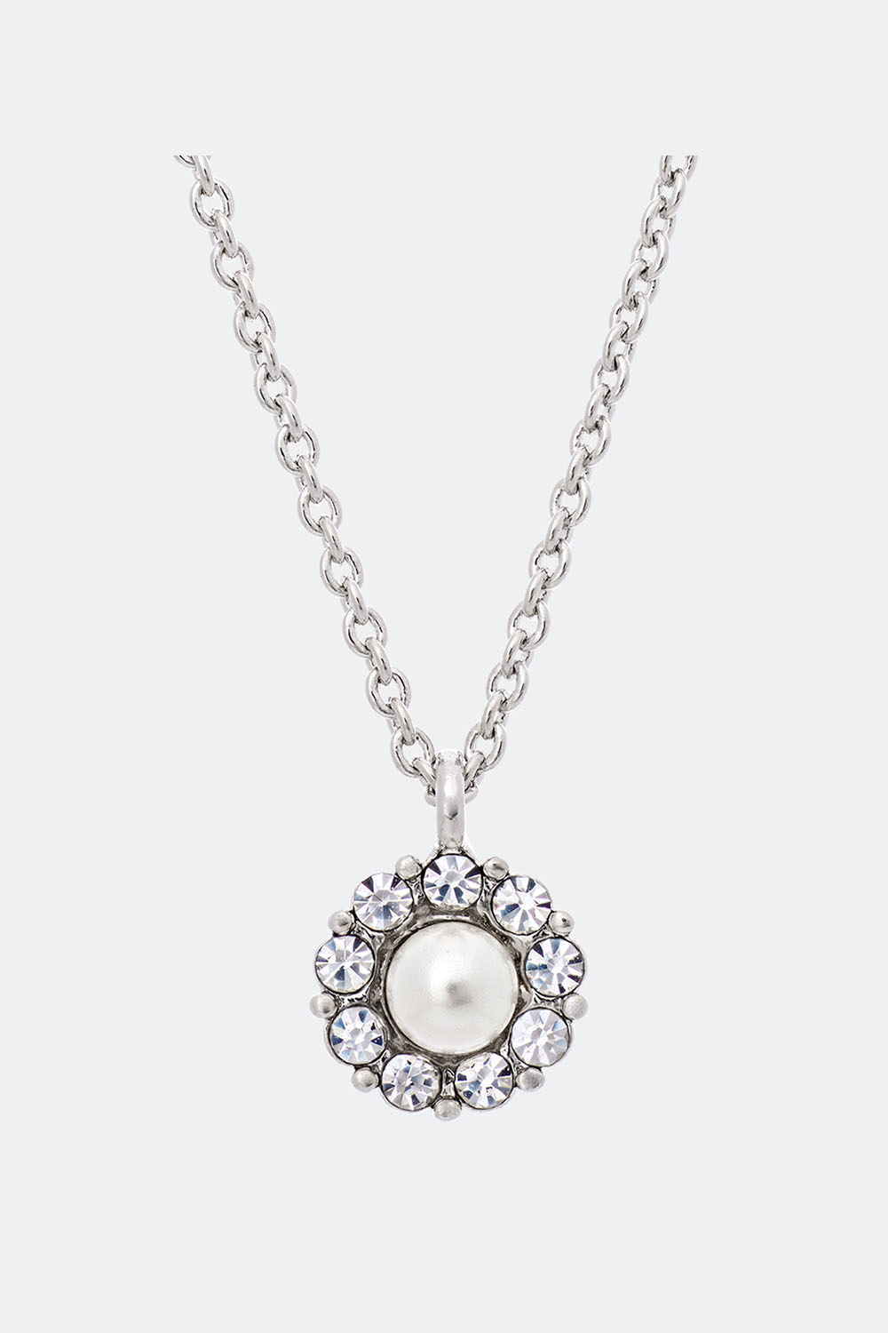 Petite Miss Sofia pearl necklace - Crystal (Silver) ryhmässä Lily and Rose - Kaulakorut @ Glitter (254000190201)