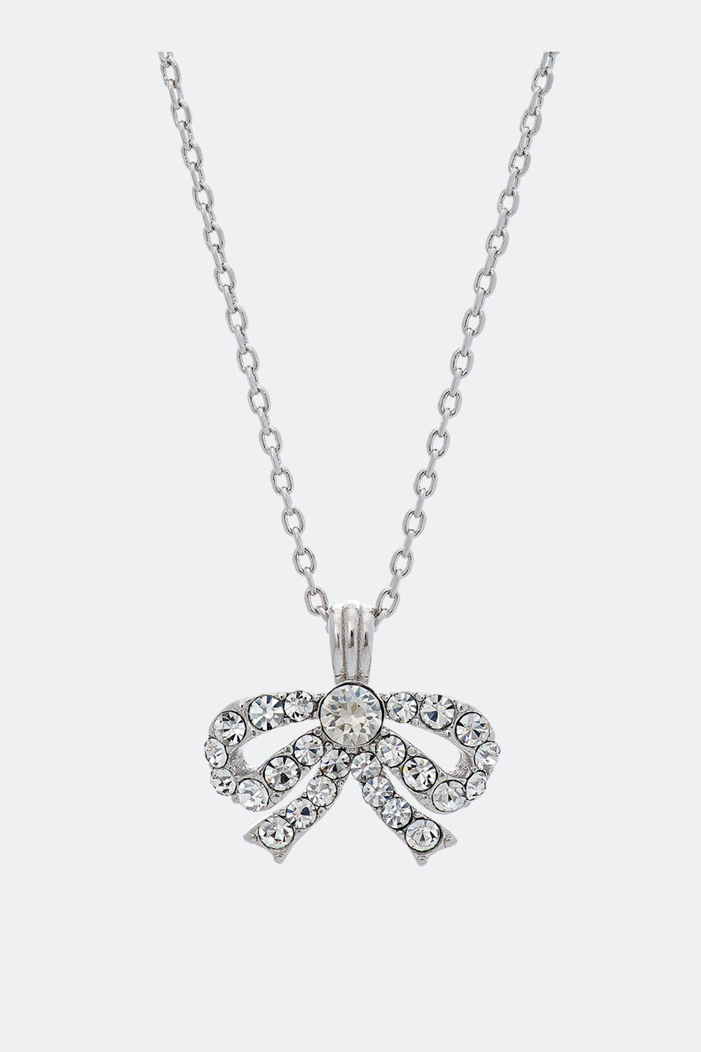 Petite Antoinette bow necklace - Crystal (Silver) ryhmässä Lily and Rose - Kaulakorut @ Glitter (254000200201)