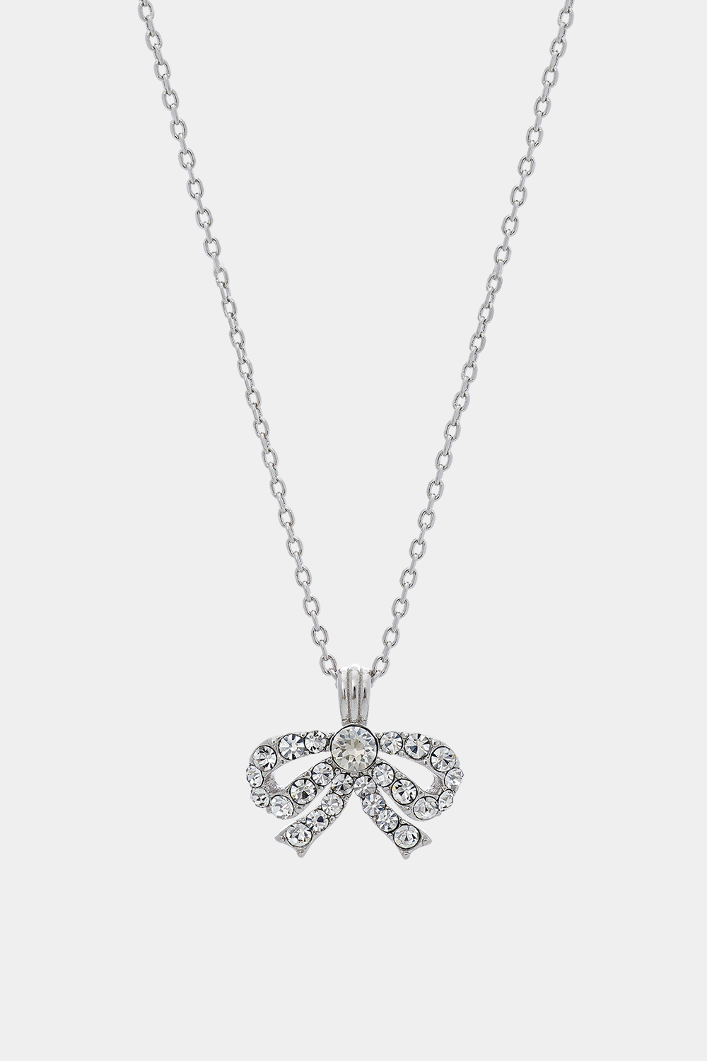 Petite Antoinette bow necklace - Crystal (Silver) ryhmässä Lily and Rose - Kaulakorut @ Glitter (254000200201)