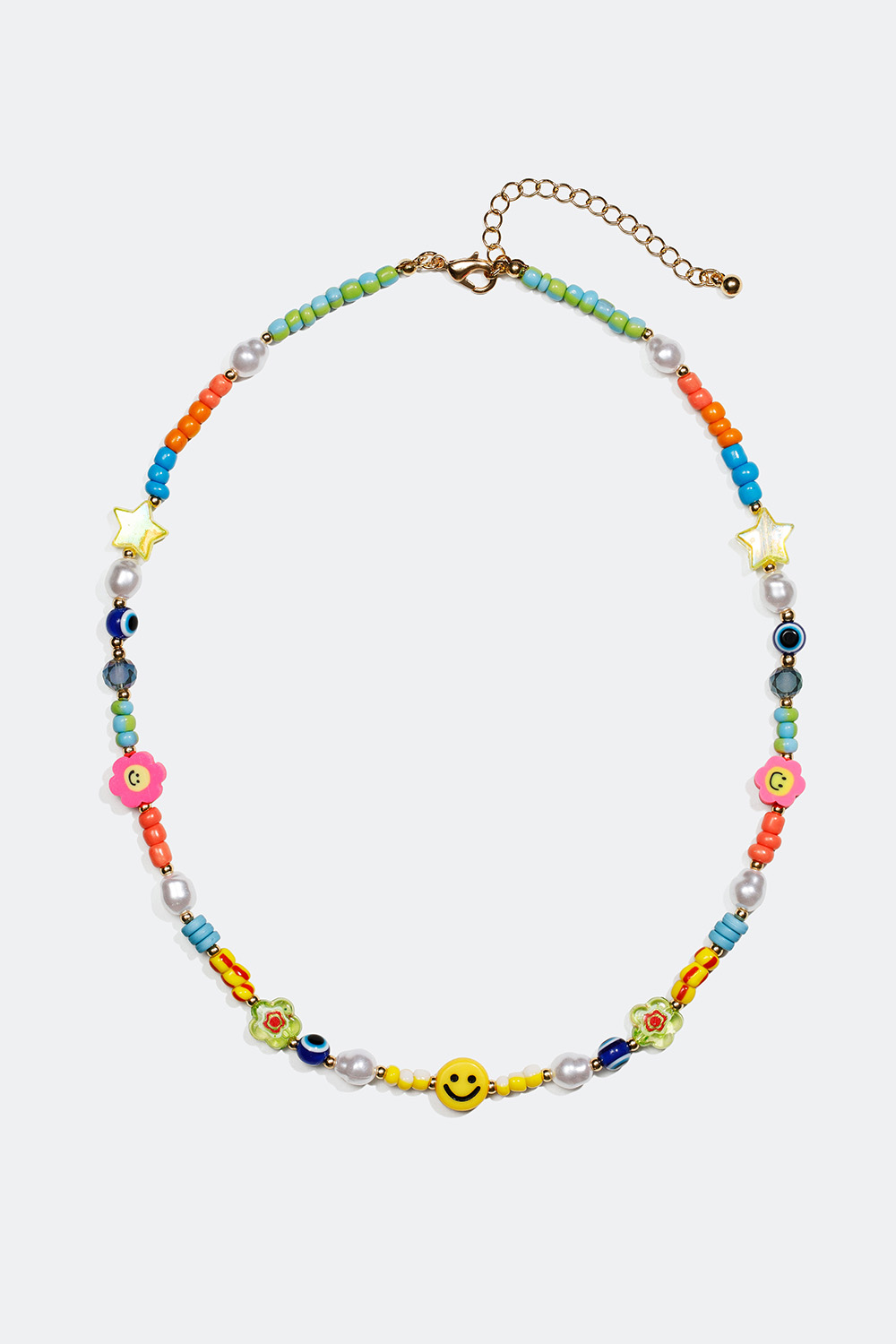 Kaulakoru, jossa värillisiä helmiä ja kuvioita ryhmässä Korut / Kaulakorut @ Glitter (254000869902)