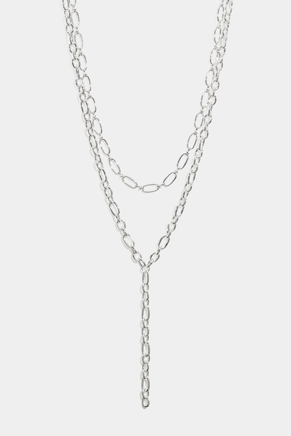 Lariat-kaulakoru rouhealla tuplaketjulla ryhmässä Korut / Kaulakorut @ Glitter (254002131001)