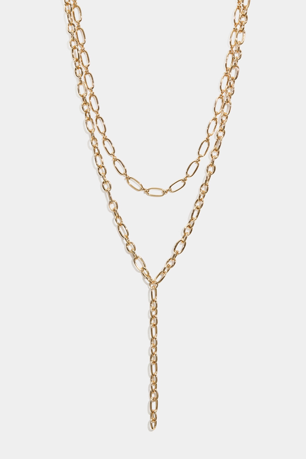 Kullanvärinen Lariat-kaulakoru rouhealla tuplaketjulla ryhmässä Korut / Kaulakorut @ Glitter (254002132002)
