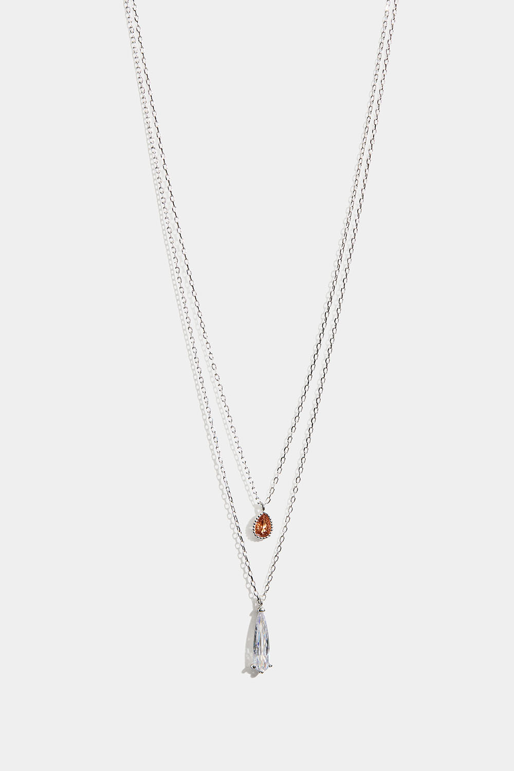 Kaksinkertainen kaulakoru, jossa pisaranmuotoisia riipuksia ryhmässä Korut / Kaulakorut / Kaulakorut riipuksella @ Glitter (254002701001)