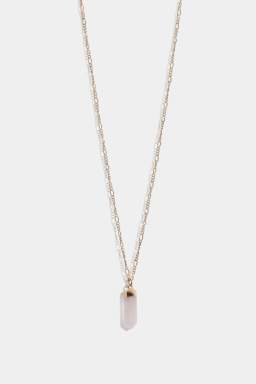 Kullanvärinen kaulakoru, jossa ruusukvartsiriipus ryhmässä Korut / Kaulakorut / Kaulakorut riipuksella @ Glitter (254002715102)