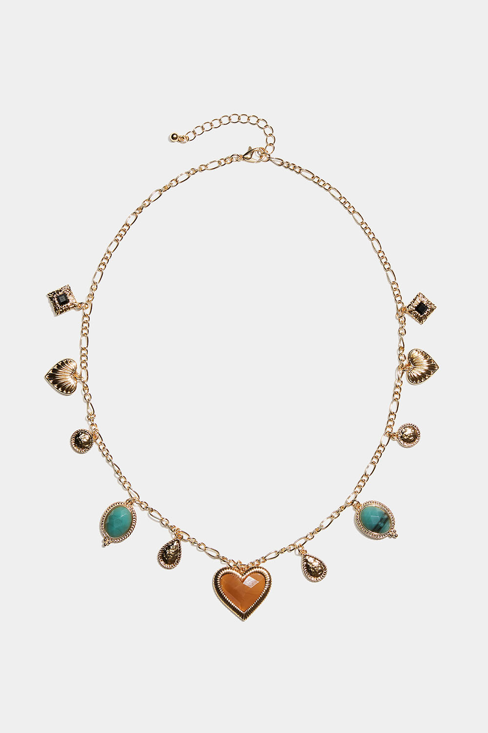 Kullanvärinen kaulakoru erilaisilla riipuksilla ryhmässä Korut / Kaulakorut / Kaulakorut riipuksella @ Glitter (254002729902)