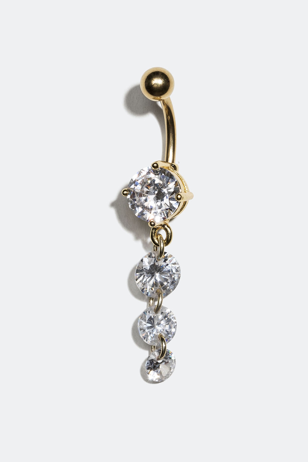 Napalävistys, jossa on pyöreitä Cubic Zirconia -kiviä, 10mm ryhmässä Korut / Lävistyskorut / Napakorut @ Glitter (255000082010)