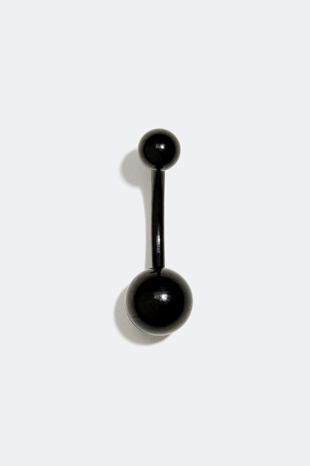Musta napalävistys, jossa pallot, 12 mm ryhmässä Korut / Lävistyskorut / Napakorut @ Glitter (255000159012)