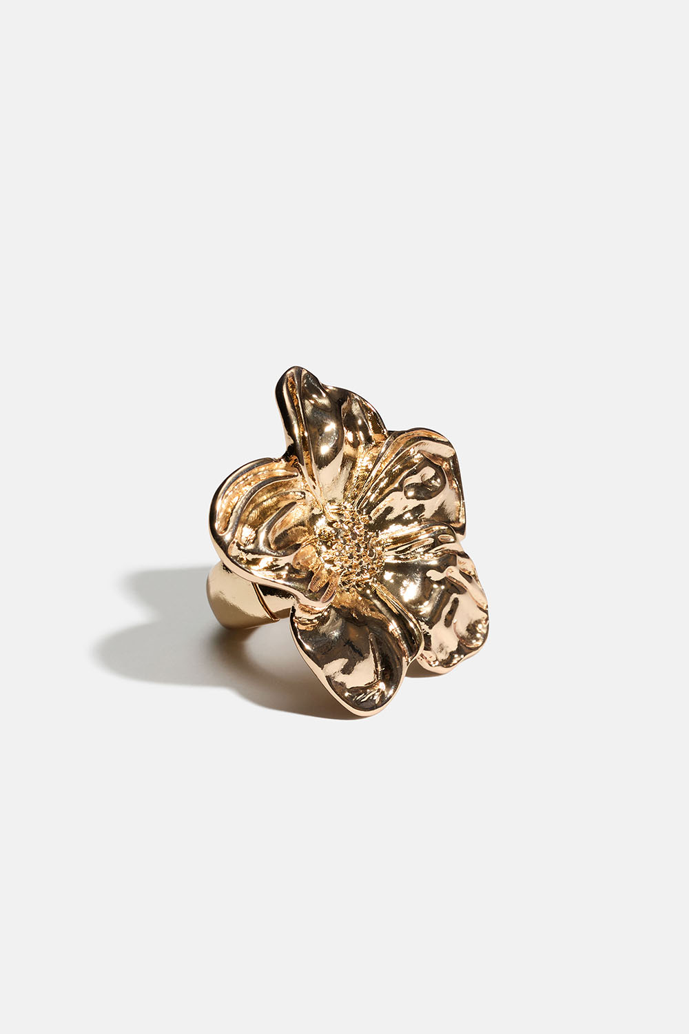 Säädettävä kullanvärinen sormus, jossa kukka ryhmässä Korut / Sormukset @ Glitter (256001742000)