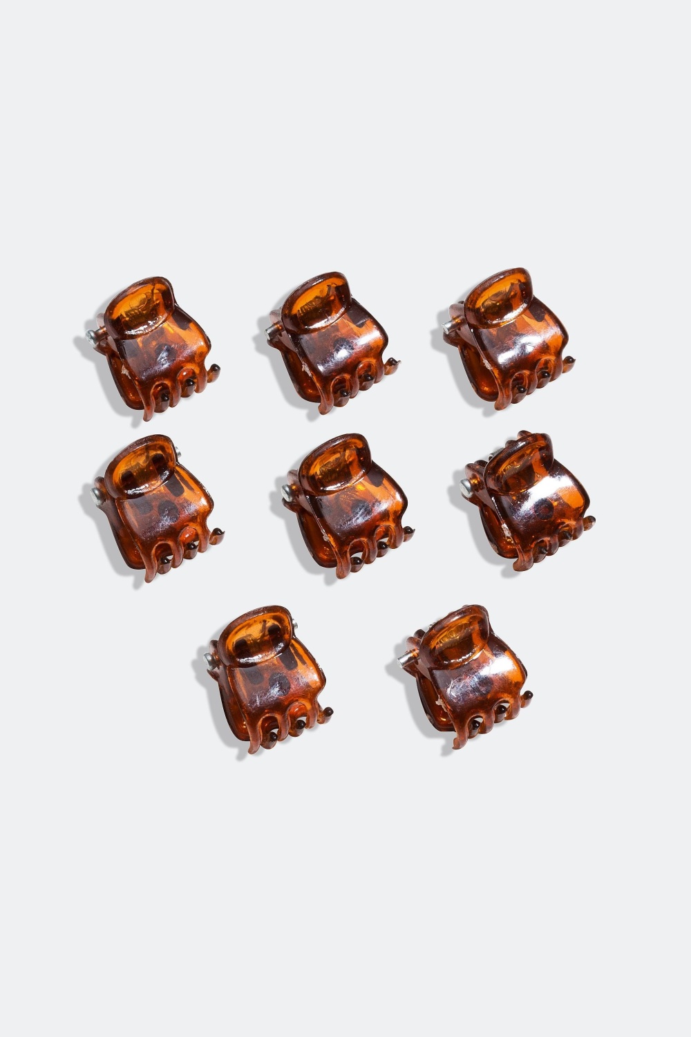 Hiusklipsit 8 kpl, mini, ruskea ryhmässä Hiustuotteet / Hiuspinnit ja -klipsit / Hiusklipsit @ Glitter (301573909000)