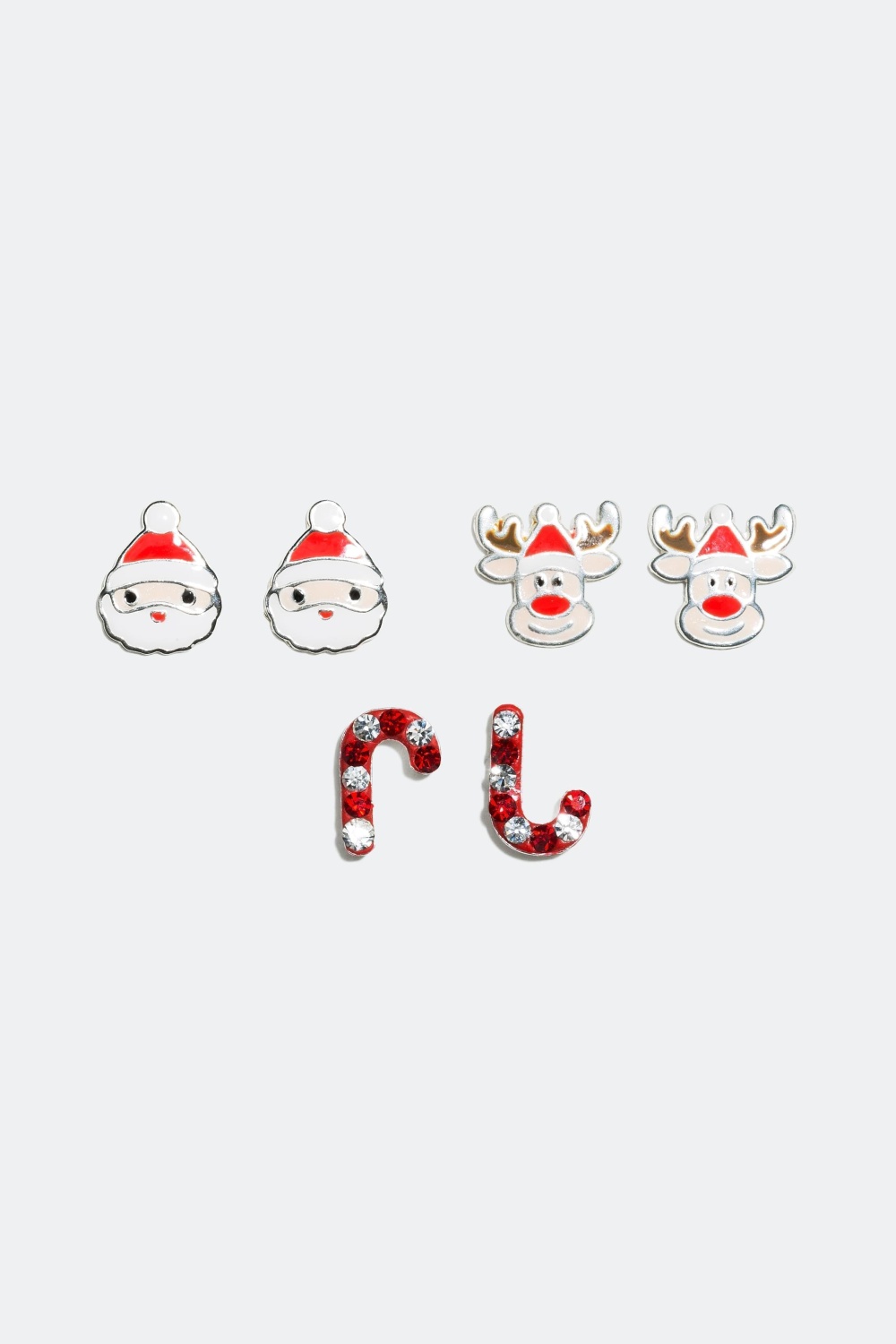 Hopeiset korvakorut, jouluaihe, 3- pakkaus ryhmässä Joulu / Christmas Collection @ Glitter (321937)