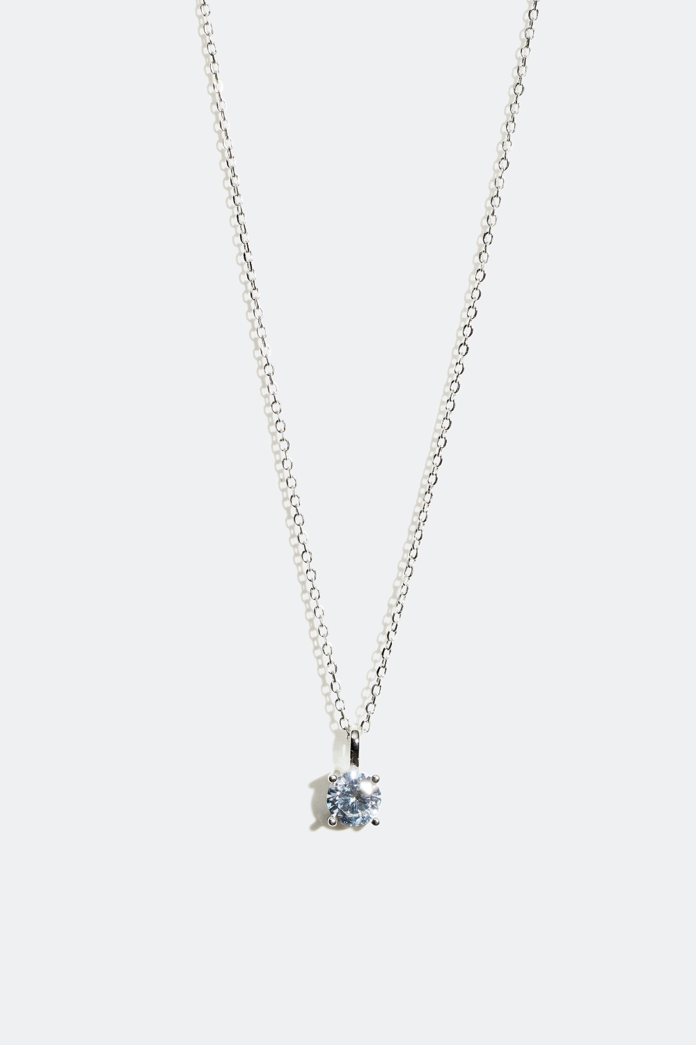 Aito hopeakaulakoru, jossa kimaltava Cubic Zirconia -lasikivi ryhmässä Aitoa Hopeaa / Hopeiset kaulakorut / Kaulakorut riipuksella @ Glitter (325893011000)