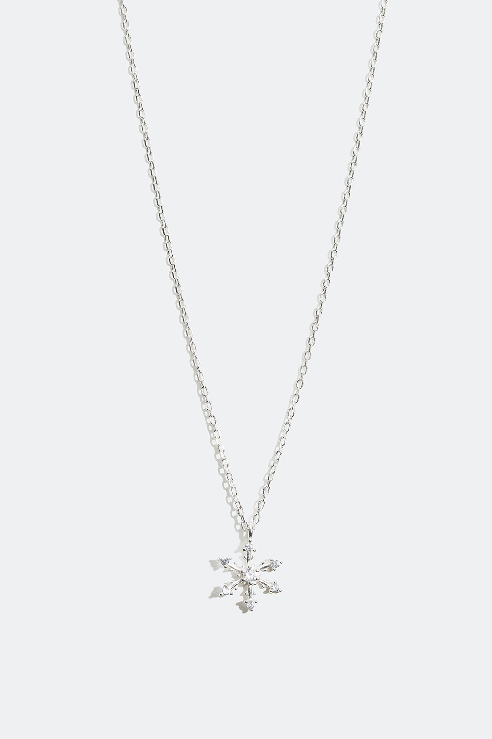 Aito hopeakaulakoru, jossa lumihiutale ja kiviä ryhmässä Ale / Korut @ Glitter (326947)