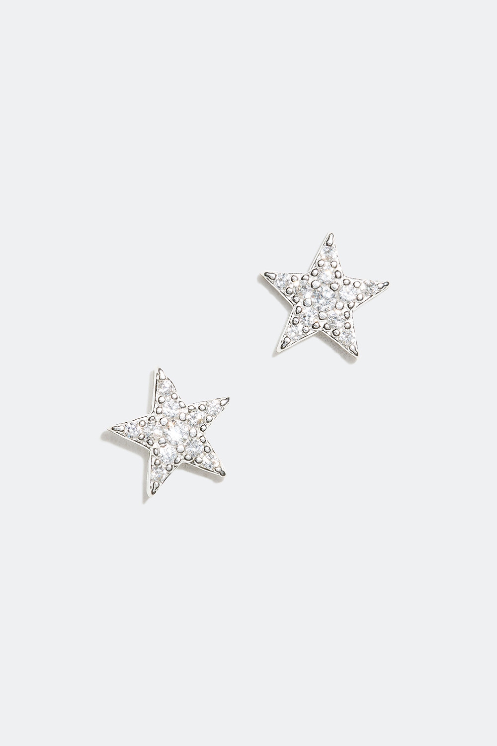 Tähdenmuotoiset nappikorvakorut aitoa hopeaa ryhmässä Aitoa Hopeaa / Hopeiset korvakorut @ Glitter (326962)
