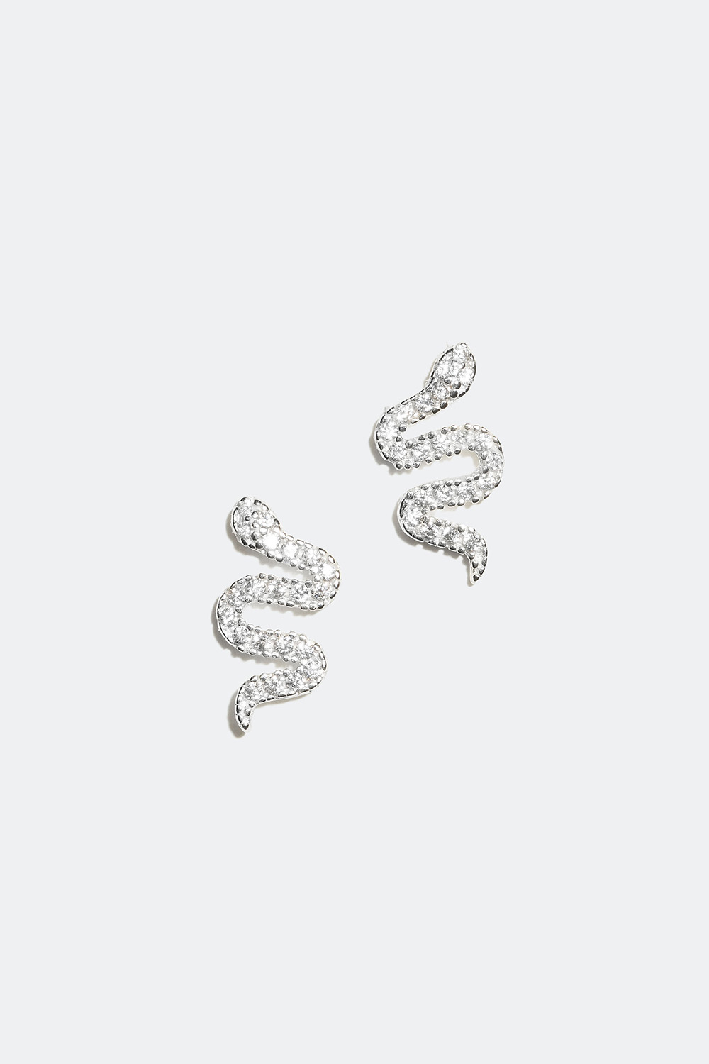 Hopeakorvakorut, joissa käärmeitä ja Cubic Zirconia -kiviä ryhmässä Aitoa Hopeaa / Hopeiset korvakorut @ Glitter (328026)