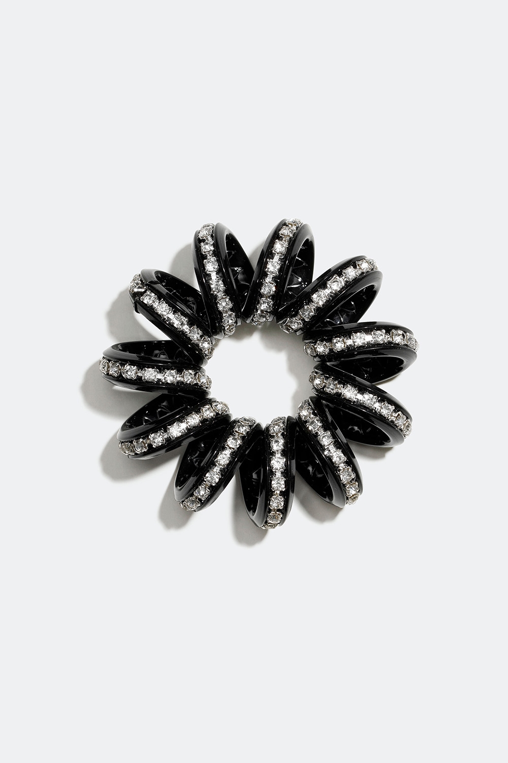 Musta spiraalinmuotoinen hiuslenkki, jossa on lasikiviä ryhmässä Hiustuotteet / Hiuslenkit / Hiuslenkit, joissa yksityiskohtia @ Glitter (332000349000)