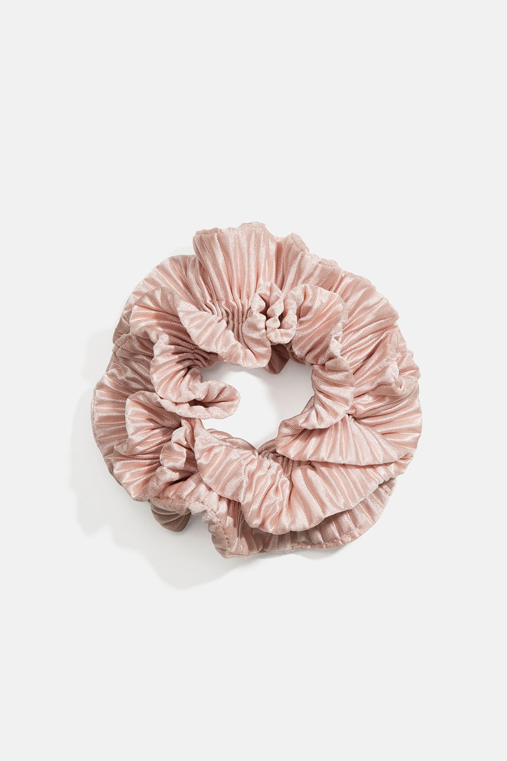 Laskostettu vaaleanpunainen hiusdonitsi, jossa röyhelöitä ryhmässä Hiustuotteet / Scrunchie-hiusdonitsit @ Glitter (332000855000)