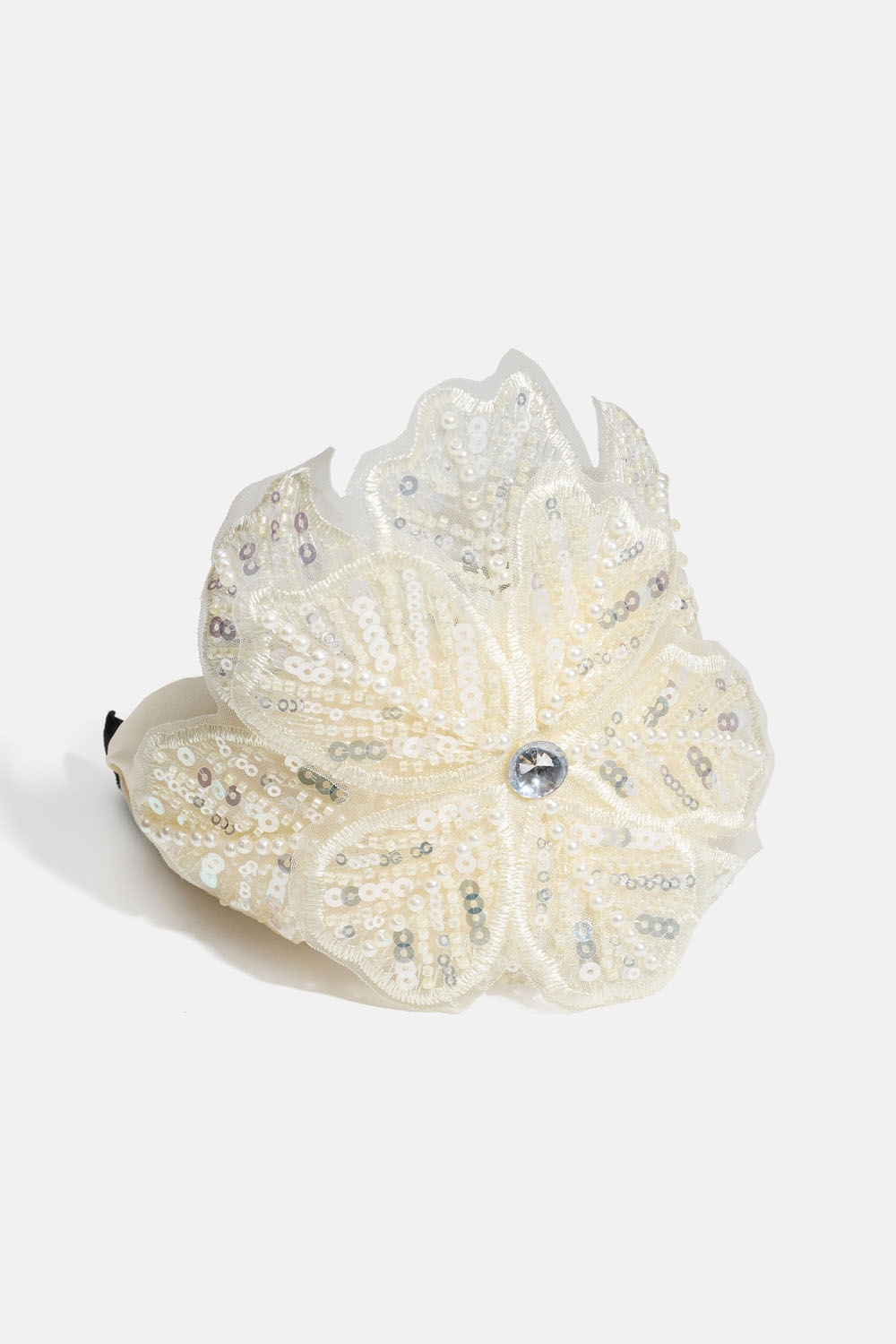 Hiuspanta suurella paljettikukalla ryhmässä Hiustuotteet / Hiuspannat / Leveät @ Glitter (336001413100)